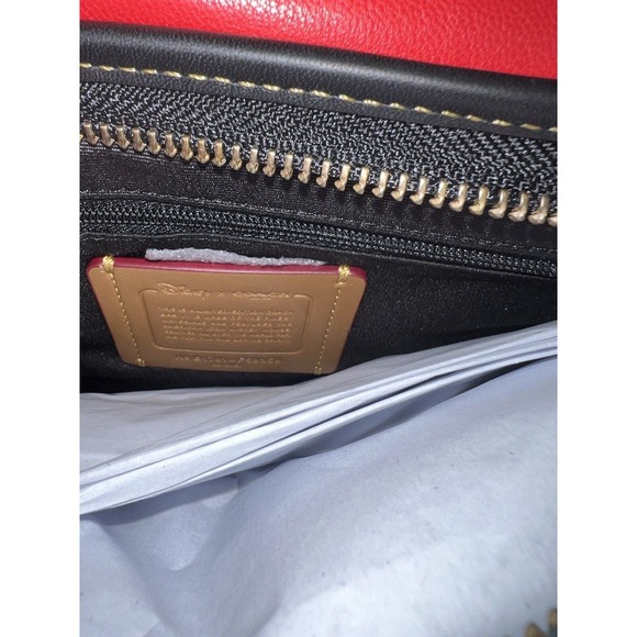 NWT Coach X Disney Mickey Mouse Saddle Bag 23 Calf Leather Purse Black 59359 - Picture 9 of 9
